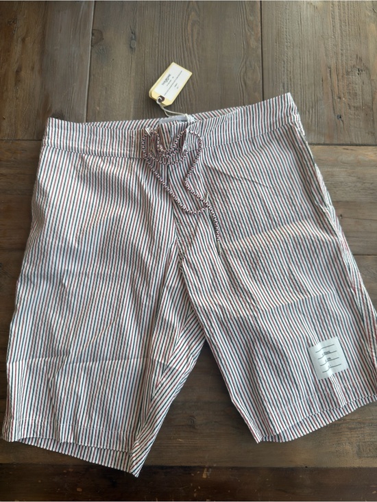 Thom Browne Other - Thom Browne Red & White Striped Swim Shorts